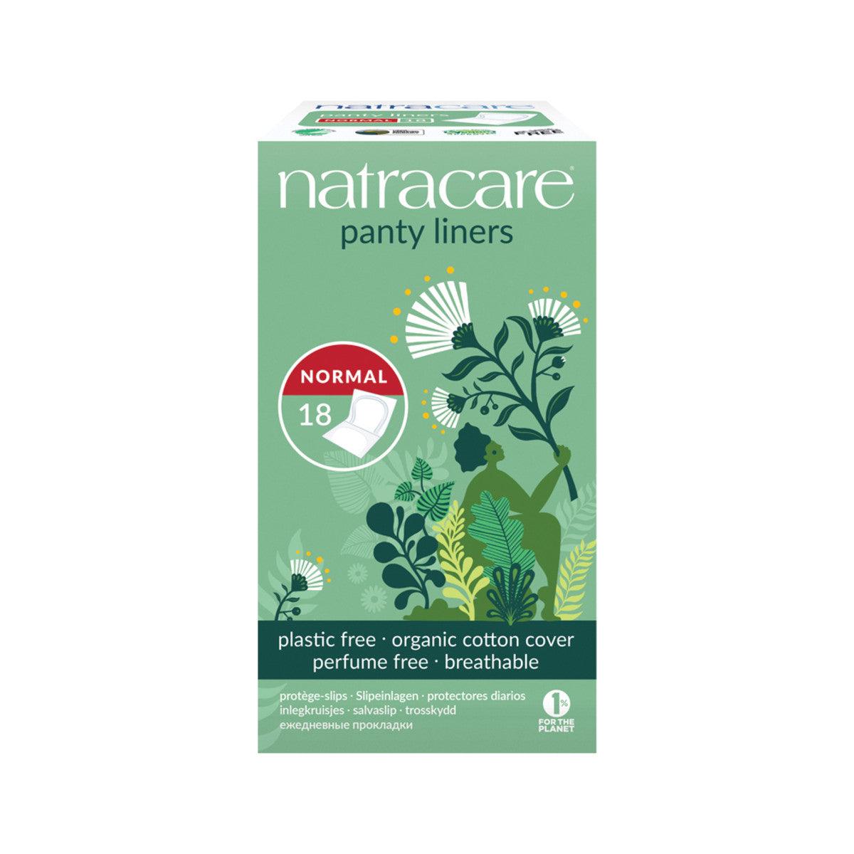 Natracare Panty Liners Normal with Organic Cotton Cover x 18 Pack - QVM Vitamins™