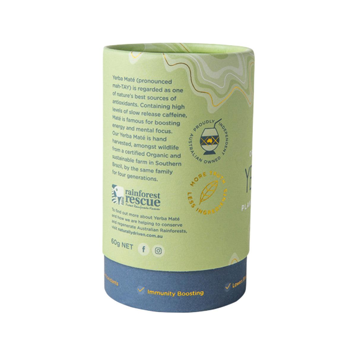 Naturally Driven Organic Yerba Mate Tea Pure Leaf 60g - QVM Vitamins™
