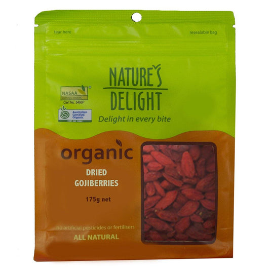 Nature's Delight Dried Gojiberries Organic 175g - QVM Vitamins™