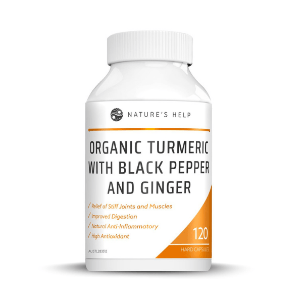 Nature's Help Turmeric with Black Pepper and Ginger 120 Capsules - QVM Vitamins™