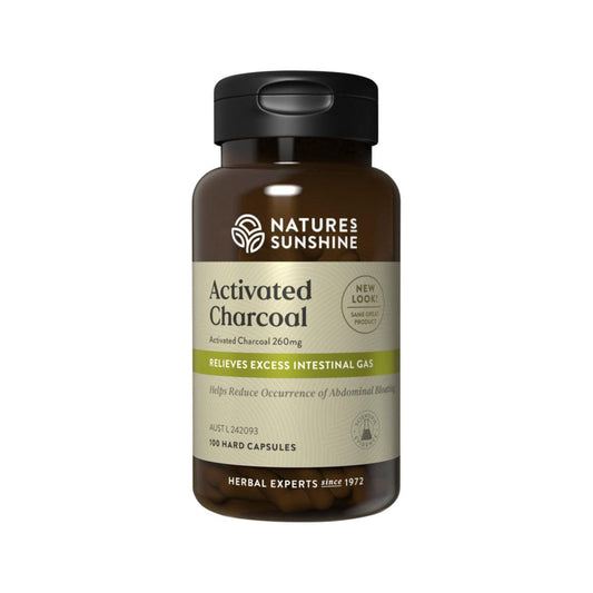 Nature's Sunshine Activated Charcoal 100 Capsules - QVM Vitamins™
