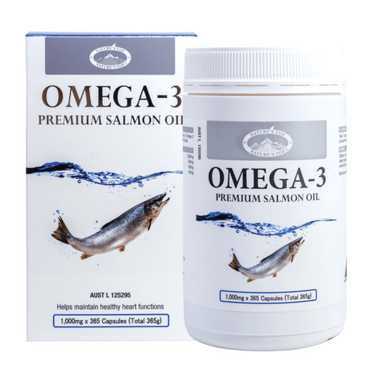 Nature’s Top Omega 3 Premium Salmon Oil 365 Capsules - QVM Vitamins™