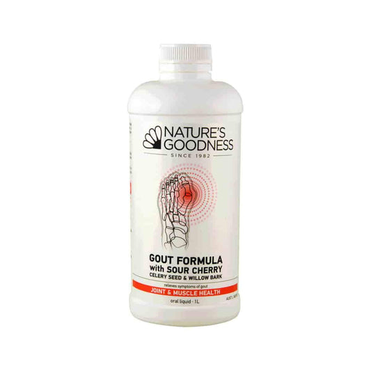 Natures Goodness Gout Formula with Sour Cherry, Celery Seed & Willow Bark 1L - QVM Vitamins™