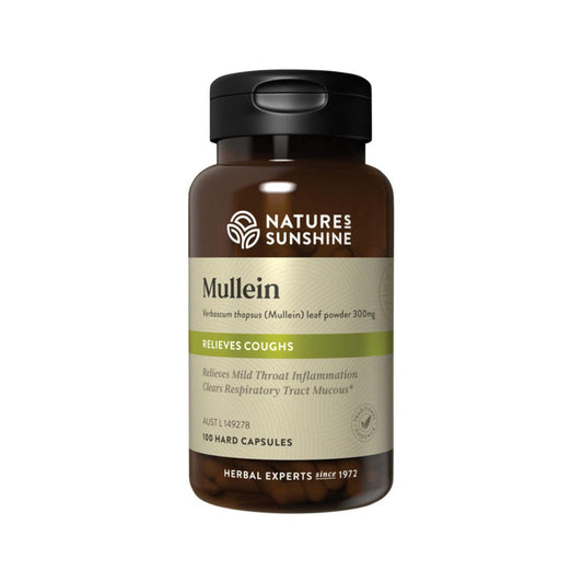 Natures Sunshine Mullein 300mg 100 Capsules - QVM Vitamins™
