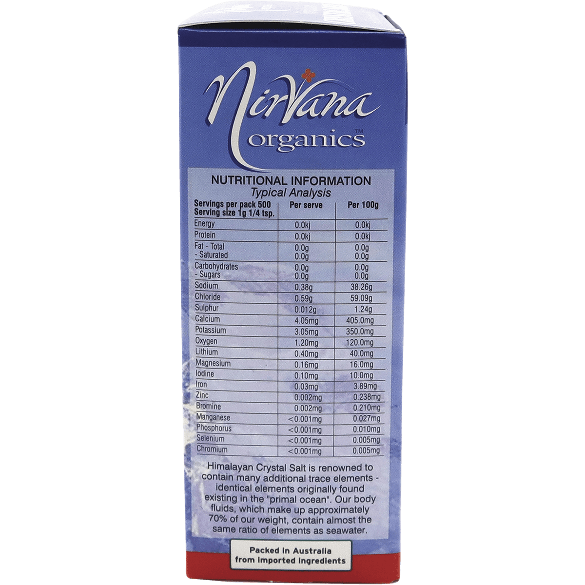Nirvana Organic Himalayan Salt Granules 500g - QVM Vitamins™