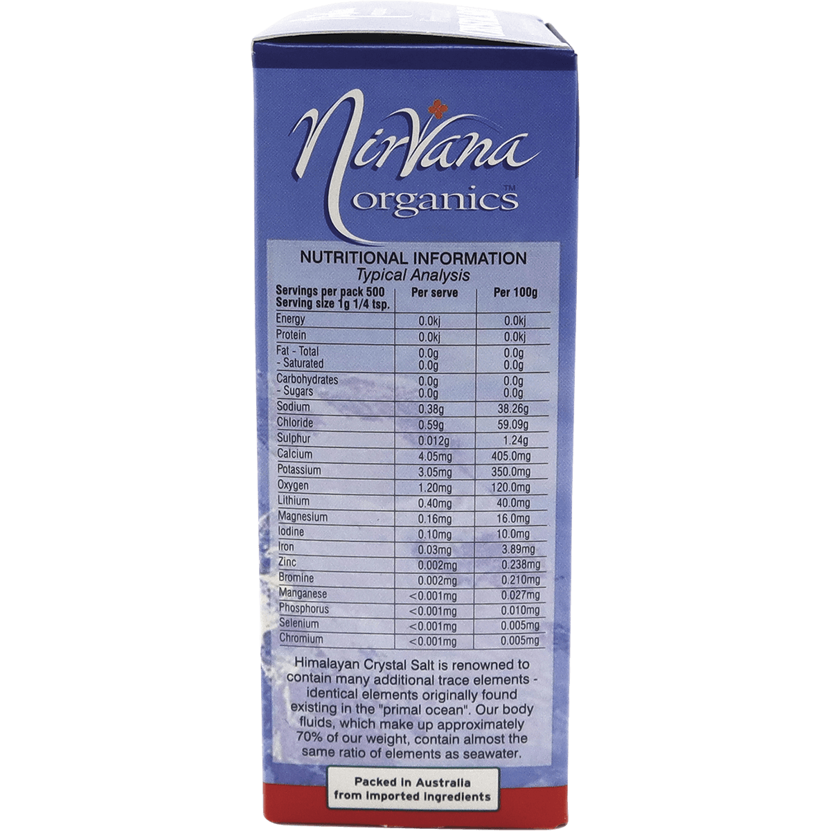 Nirvana Organic Himalayan Salt Medium 500g - QVM Vitamins™