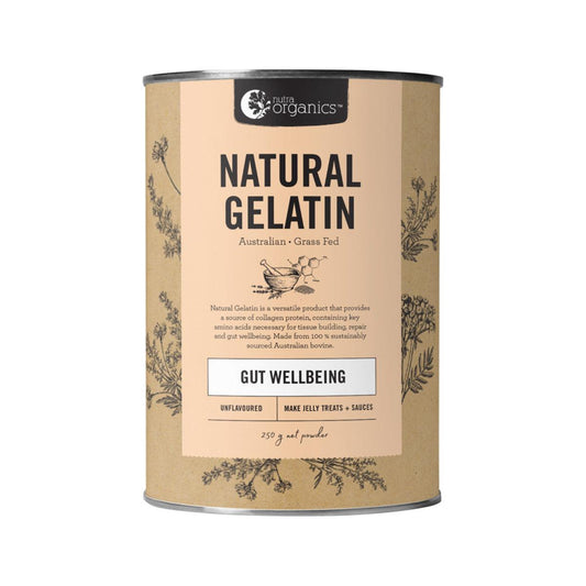 Nutra Organics Natural Gelatin Unflavoured 250g Powder - QVM Vitamins™