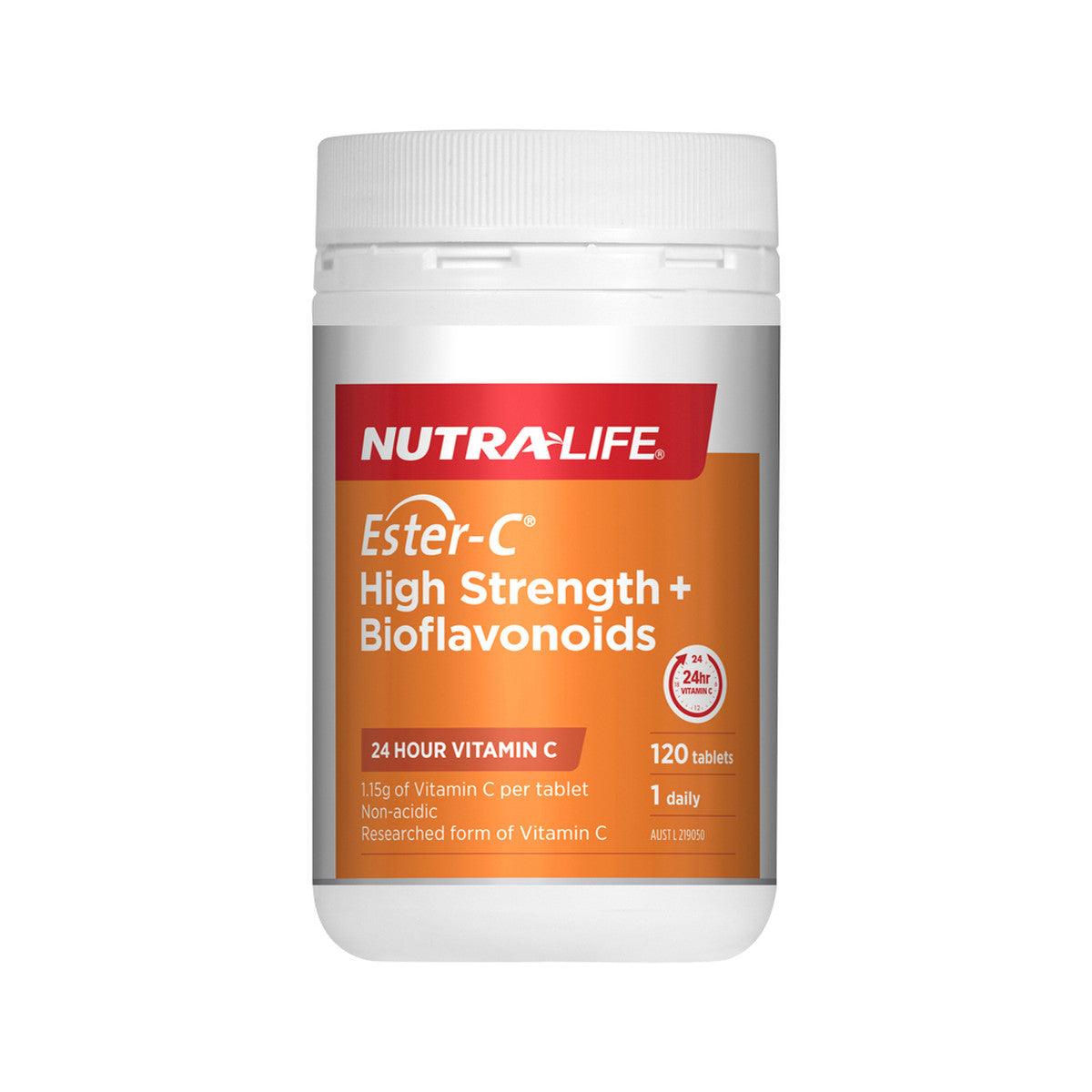 NutraLife Ester-C High Strength and Bioflavonoids 1500mg 120 Tablets - QVM Vitamins™