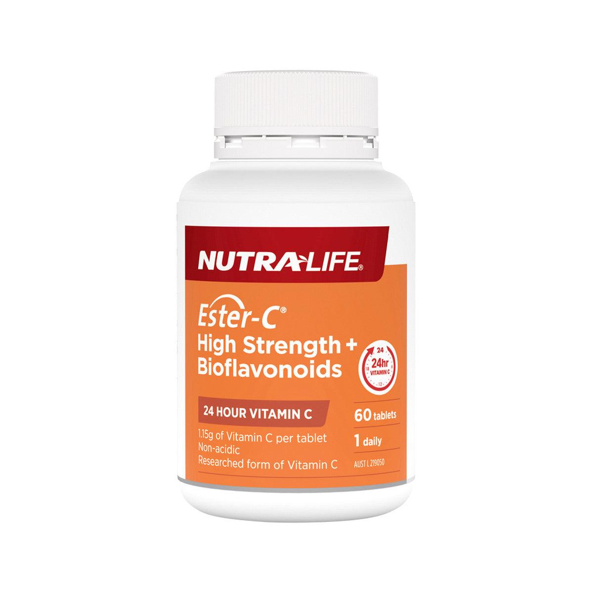 NutraLife Ester-C High Strength + Bioflavonoids 1500mg 60 Tablets - QVM Vitamins™
