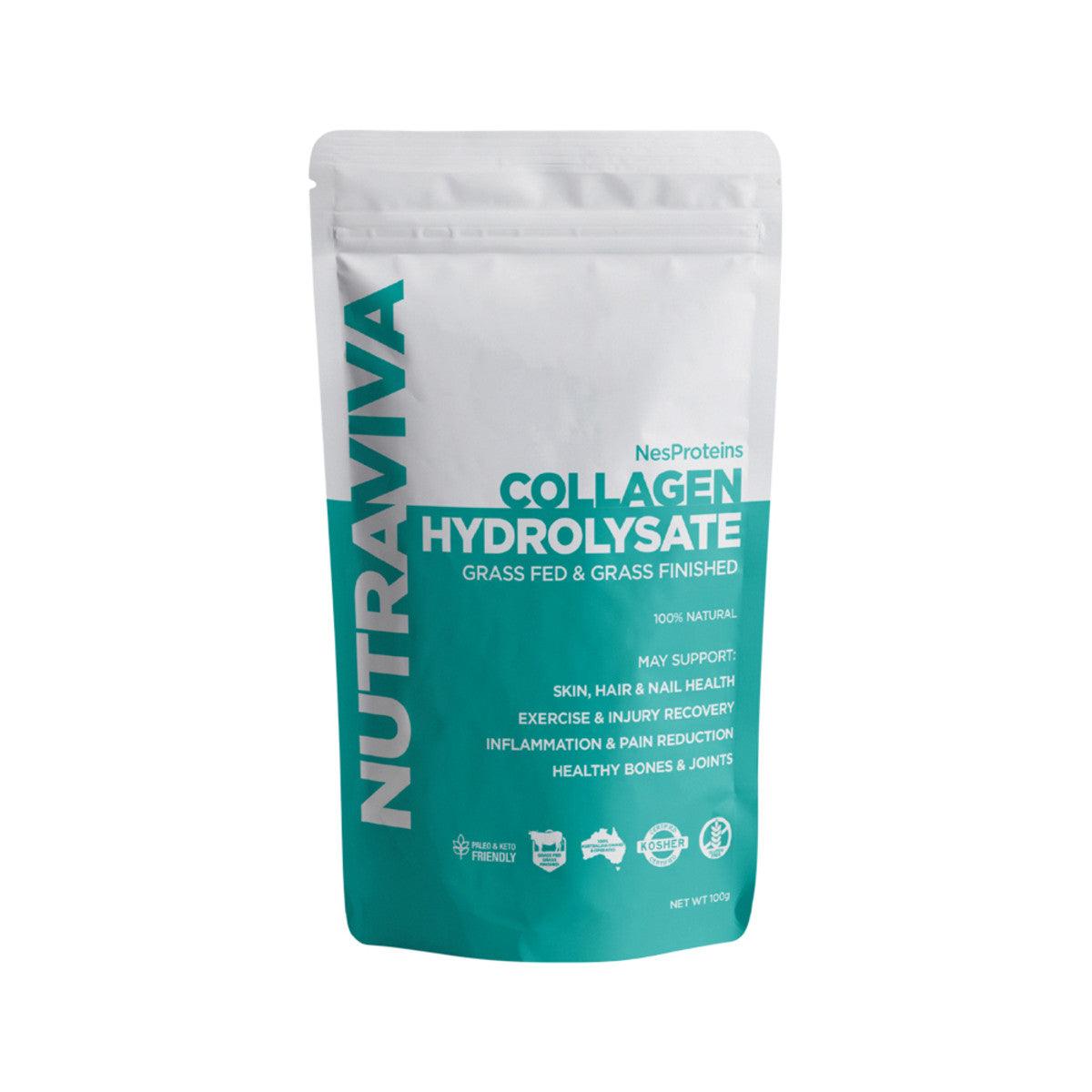 NutraViva NesProteins Beef Collagen (Collagen Hydrolysate) 100g - QVM Vitamins™