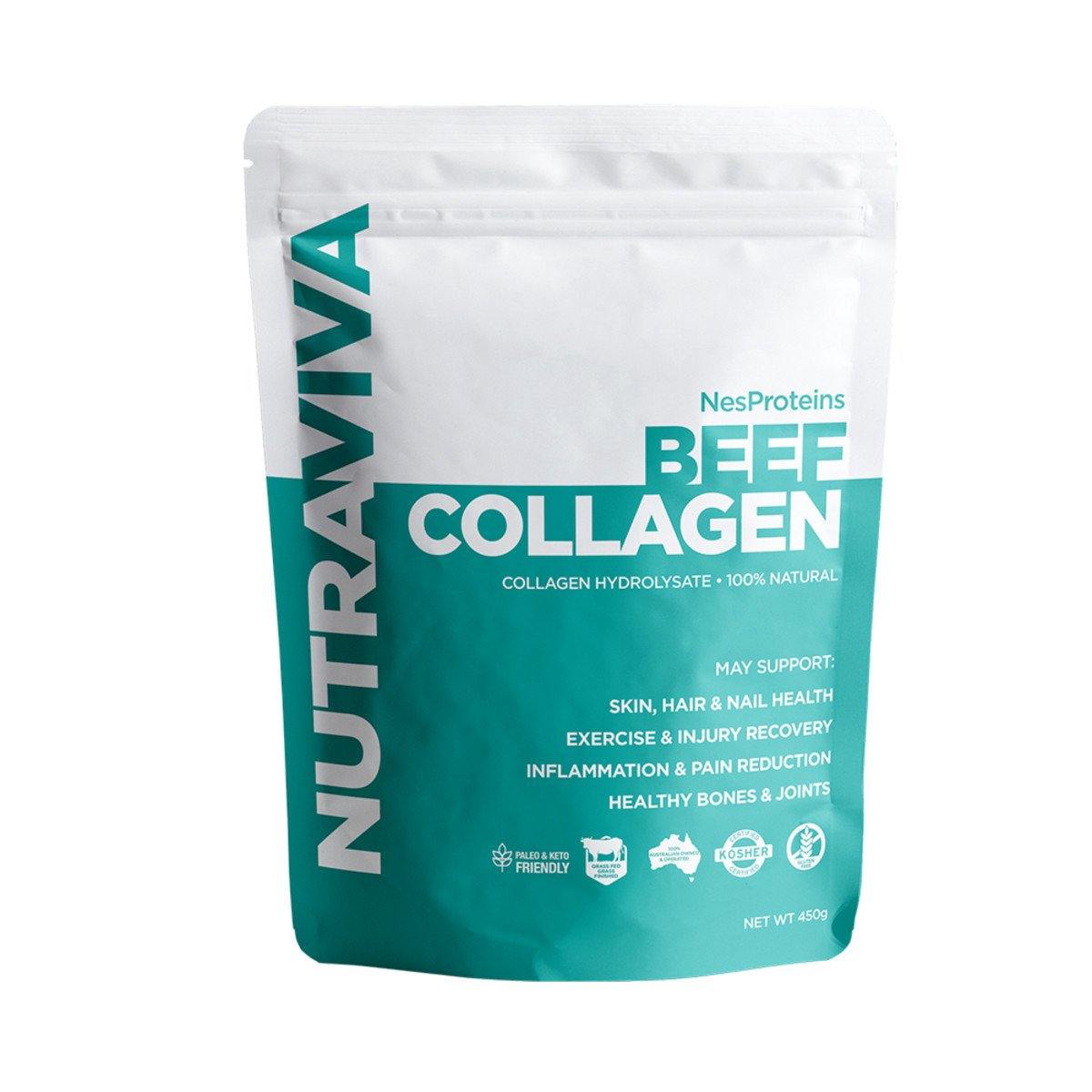 NutraViva NesProteins Beef Collagen (Collagen Hydrolysate) 450g - QVM Vitamins™