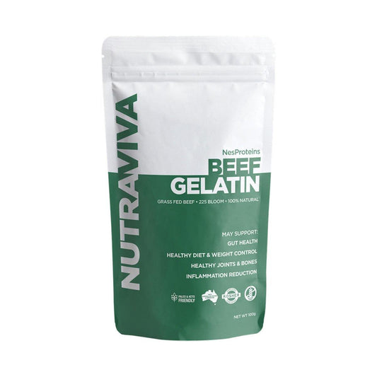 NutraViva NesProteins Beef Gelatin (Grass Fed) 100g - QVM Vitamins™