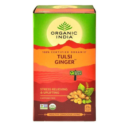 Organic India Tulsi Ginger x 25 Tea Bags - QVM Vitamins™