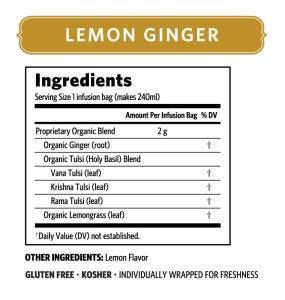 Organic India Tulsi Lemon Ginger x 25 Tea Bags - QVM Vitamins™