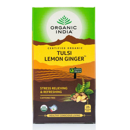 Organic India Tulsi Lemon Ginger x 25 Tea Bags - QVM Vitamins™