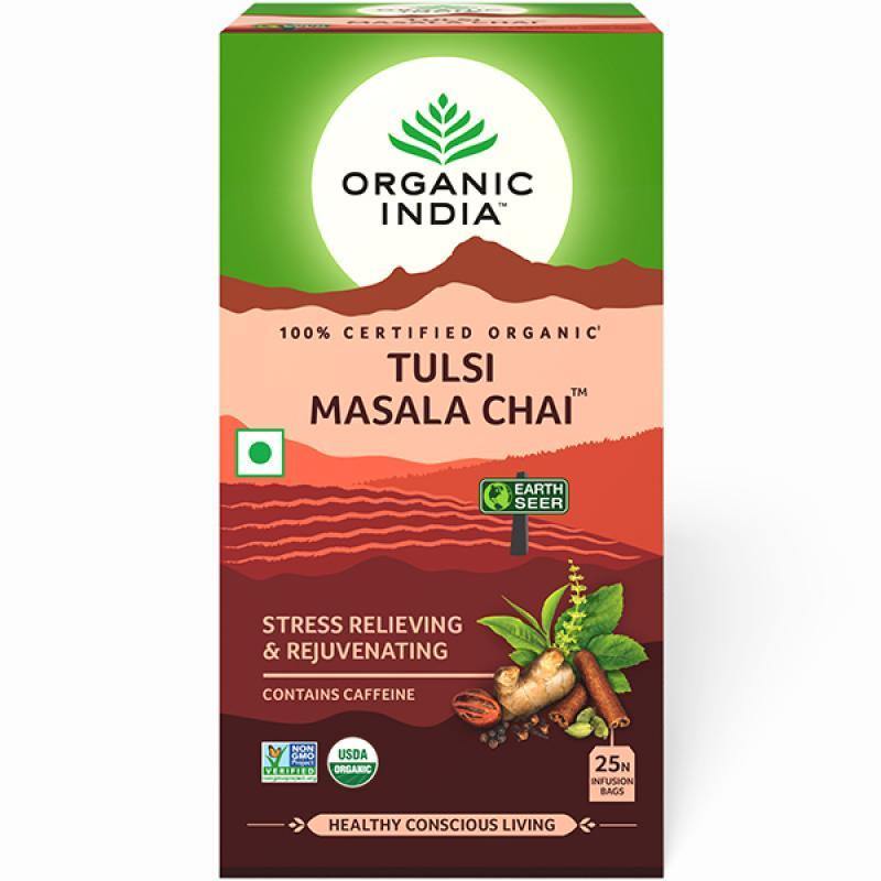 Organic India Tulsi Masala Chai x 25 Tea Bags - QVM Vitamins™