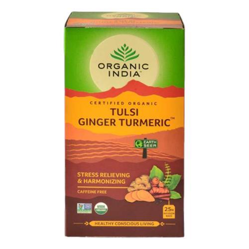 Organic India Tulsi Turmeric Ginger x 25 Tea Bags - QVM Vitamins™
