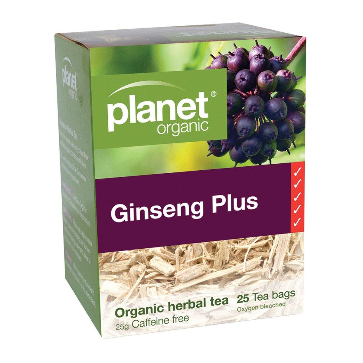 Planet Organic Organic Ginseng Plus Herbal Tea x 25 Tea Bags - QVM Vitamins™