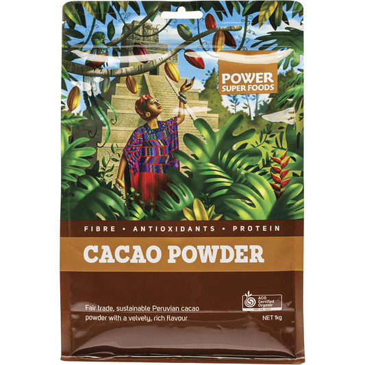 Power Super Foods Cacao Powder 1kg - QVM Vitamins™