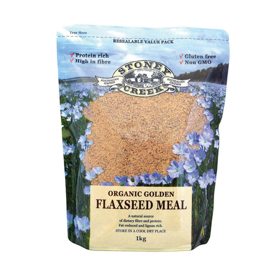 Stoney Creek Flaxseed Meal Golden Organic 1kg - QVM Vitamins™