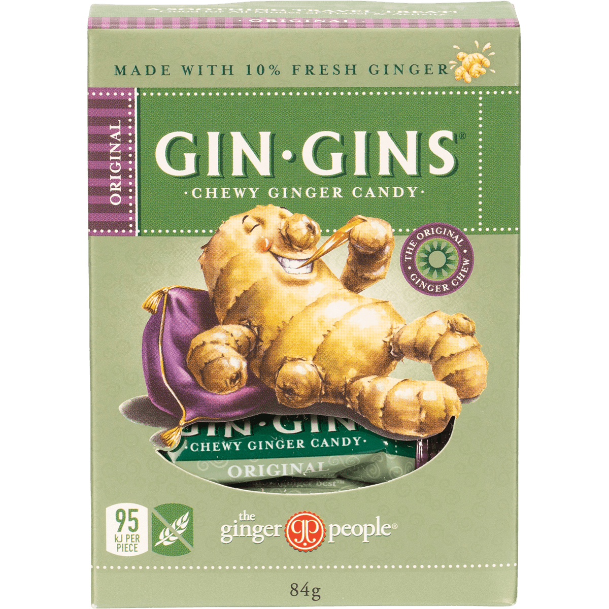 The Ginger People Gin Gins Ginger Candy Chewy Original 84g - QVM Vitamins™