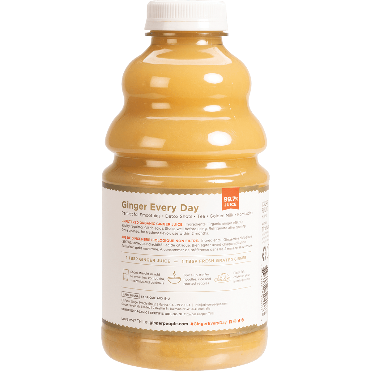 The Ginger People Organic Ginger Juice 946ml - QVM Vitamins™