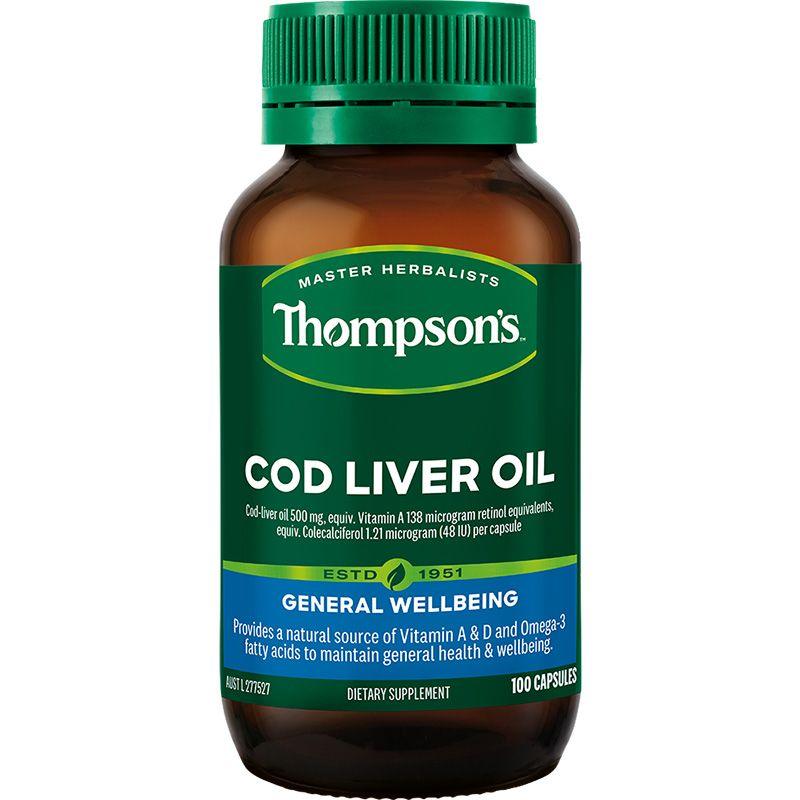 Thompsons Cod Liver Oil 100 Capsules - QVM Vitamins™