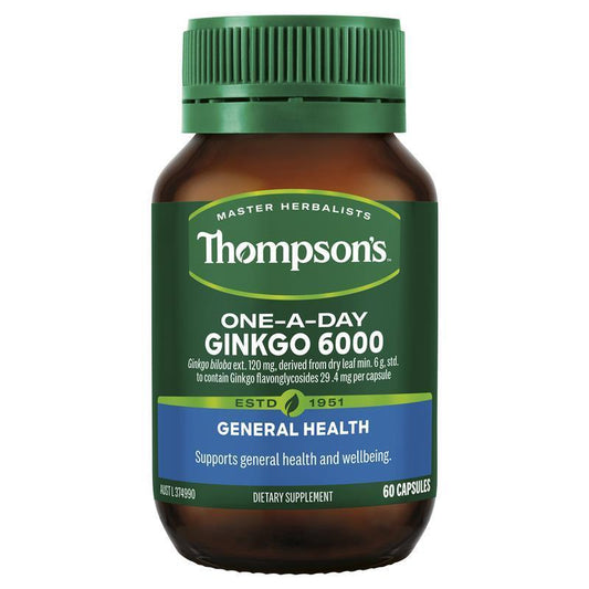 Thompsons One-A-Day Ginkgo 6000mg 60 Capsules - QVM Vitamins™