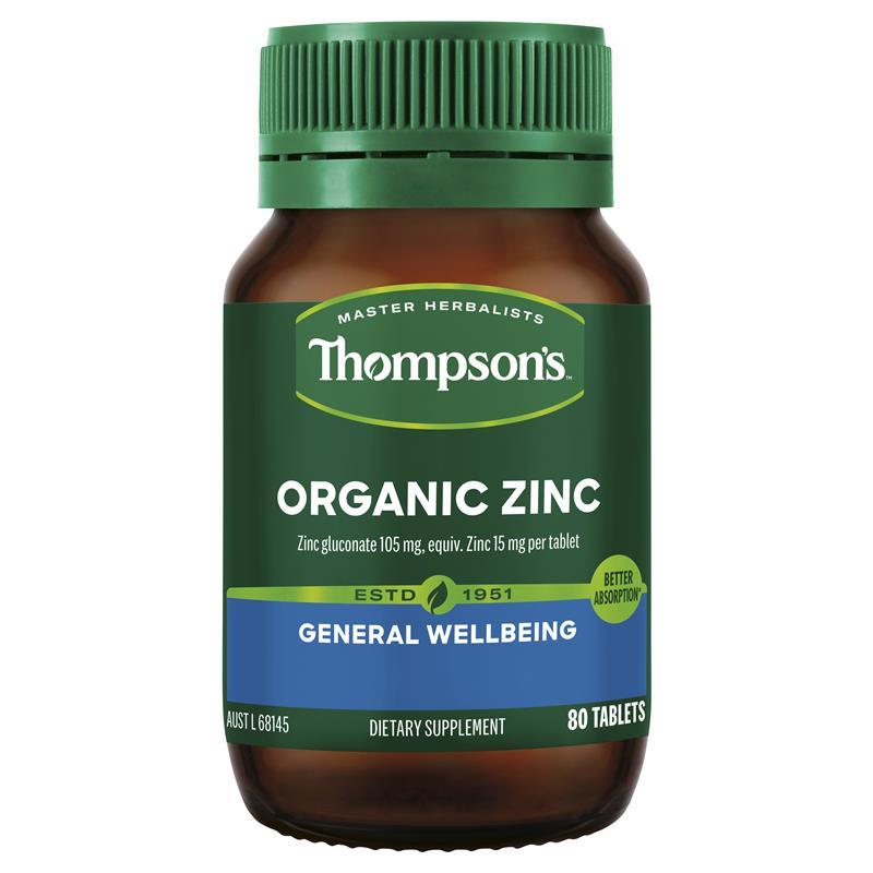 Thompsons Organic Zinc 80 Tablets - QVM Vitamins™