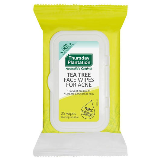 Thursday Plantation Face Wipes for Acne 25 Wipes - QVM Vitamins™